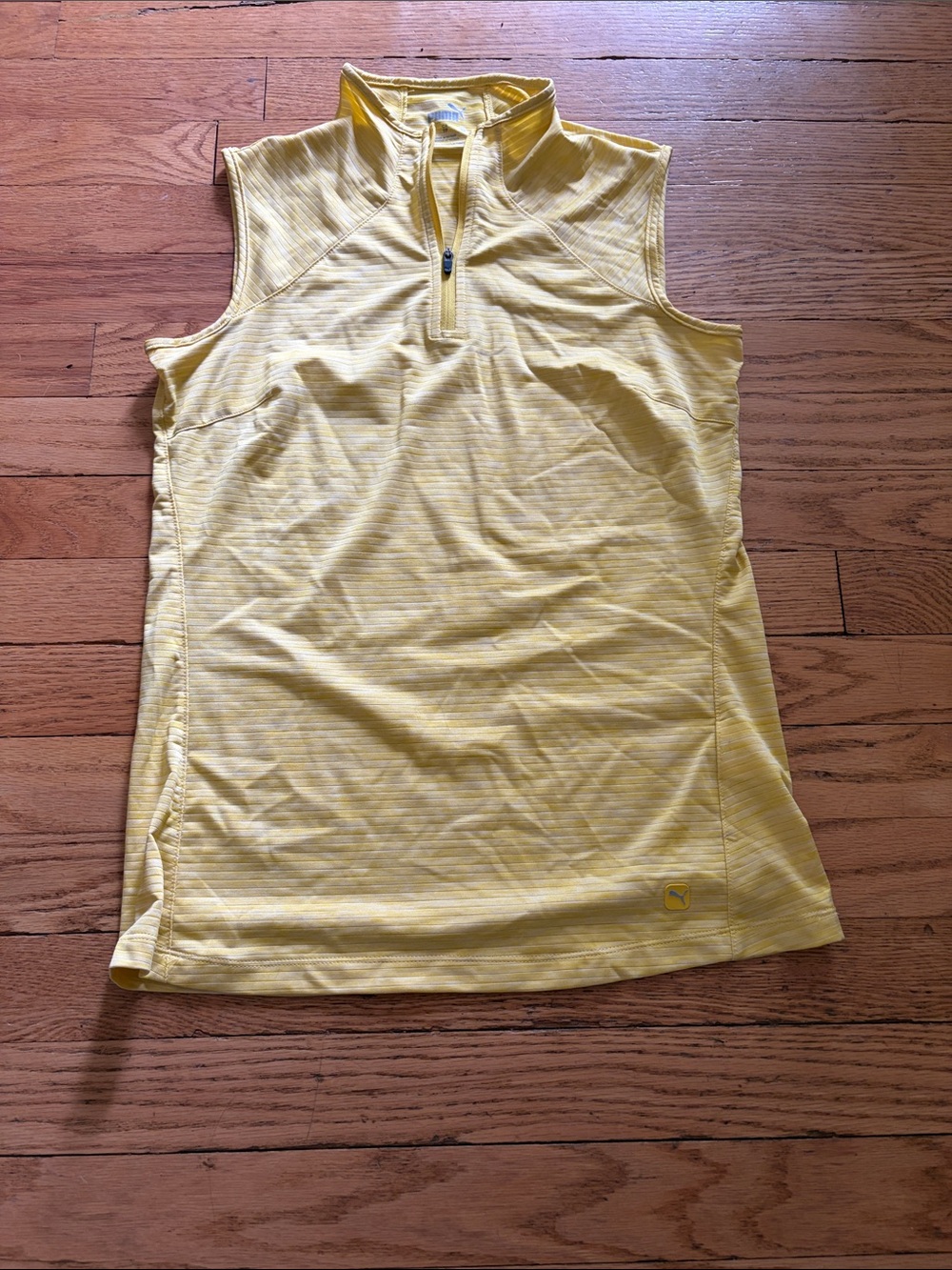 XS Women’s Puma Yellow Sleeveless Quarter-Zip Golf Tank
